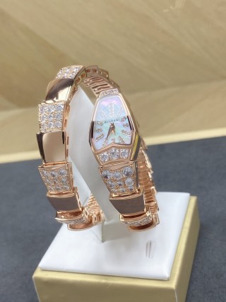 Bulgari Serpenti Two-Coil Rose Gold Diamond Watch view 5