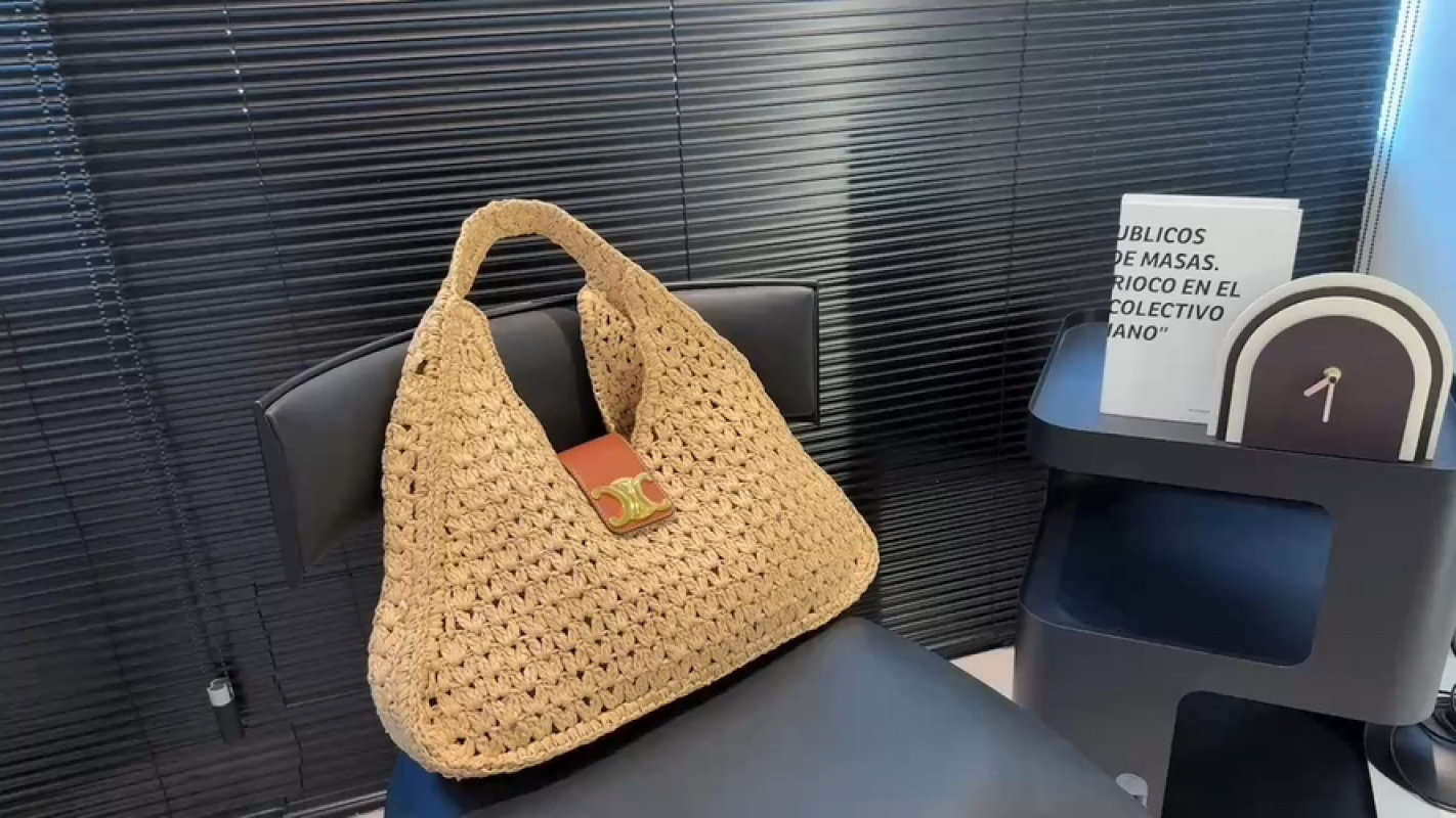 Woven Straw Hobo Bag Natural Tan