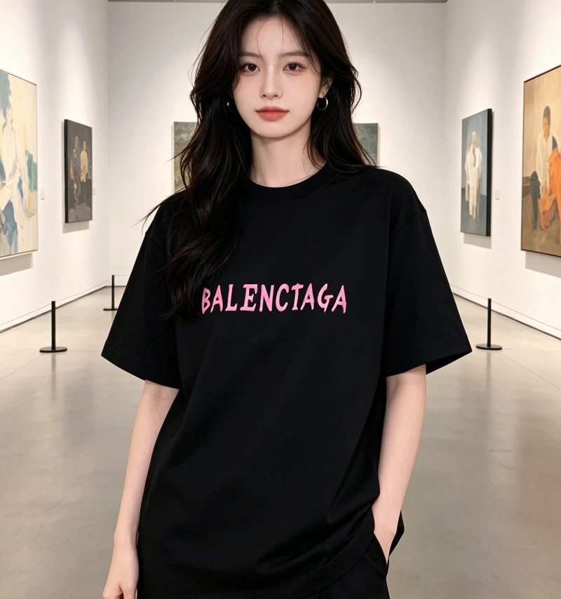 Black Oversized Graphic T-Shirt with Abstract Line Art Print view