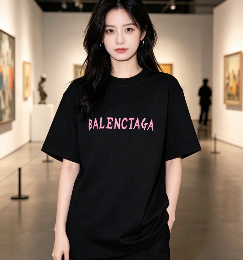 Black Oversized Graphic T-Shirt with Abstract Line Art Print view
