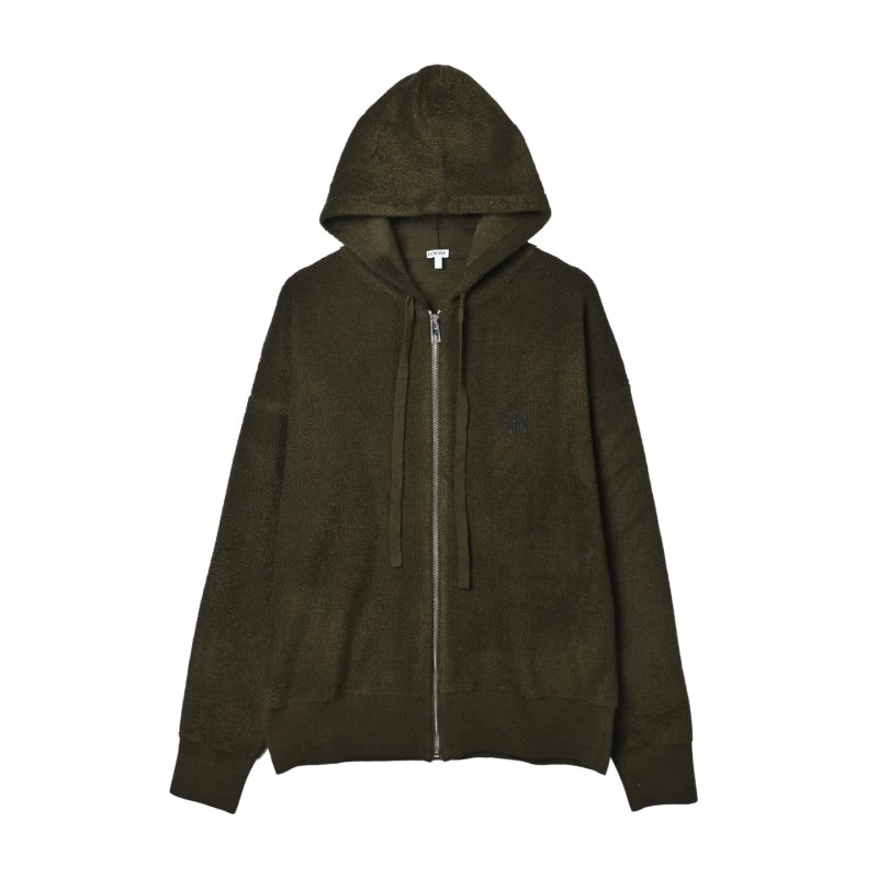 Olive Oversized Zip Hoodie Jacket view