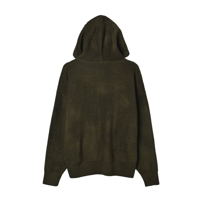 Olive Oversized Zip Hoodie Jacket view