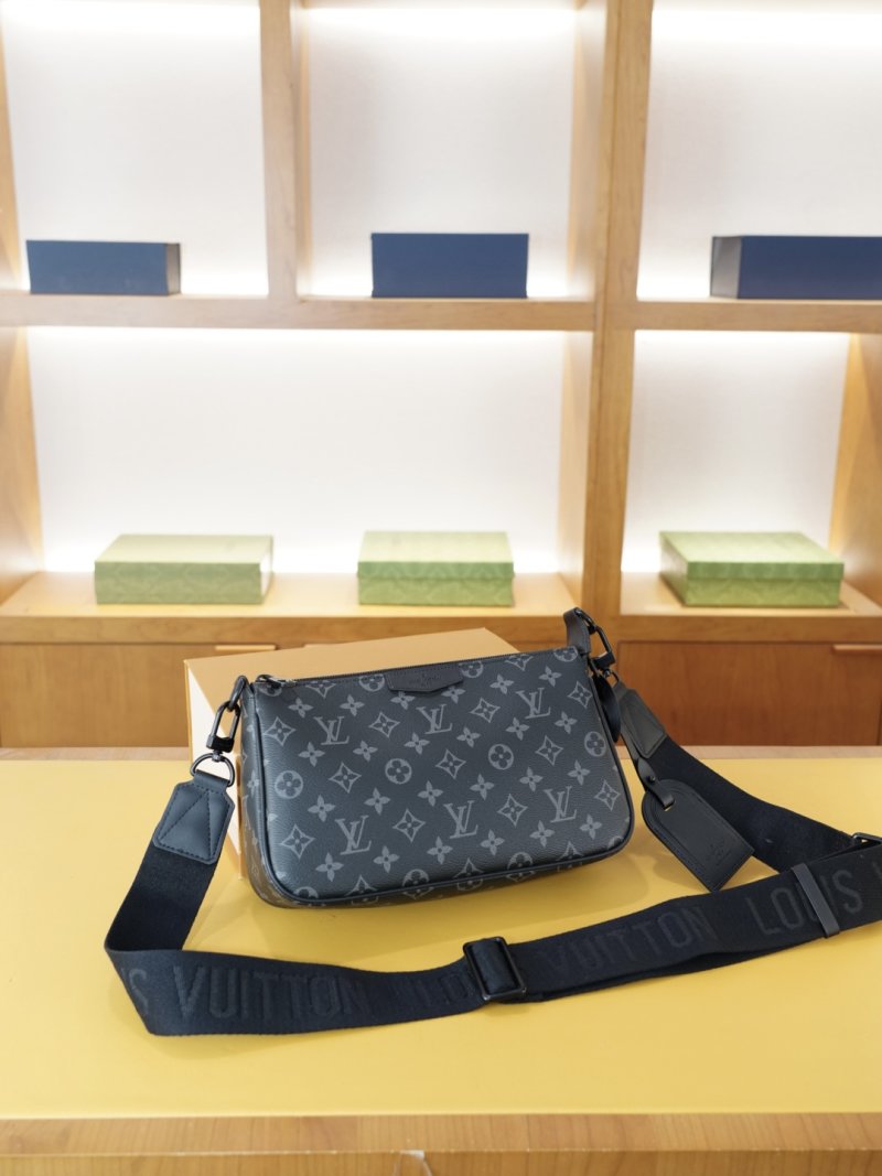 Louis Vuitton Monogram Canvas Crossbody Shoulder Bag Navy