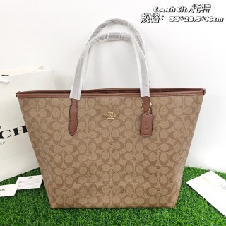 Coach City Tote Bag Beige Monogram view 2