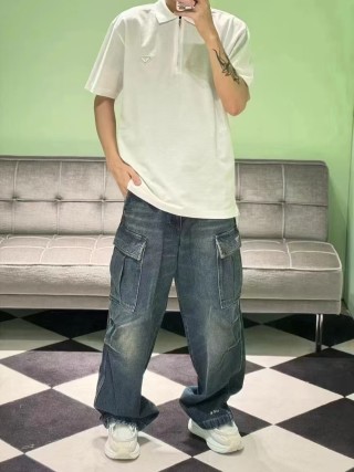 Prada White Short-Sleeve Polo Shirt view 2