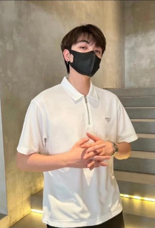 Prada White Short-Sleeve Polo Shirt view 3