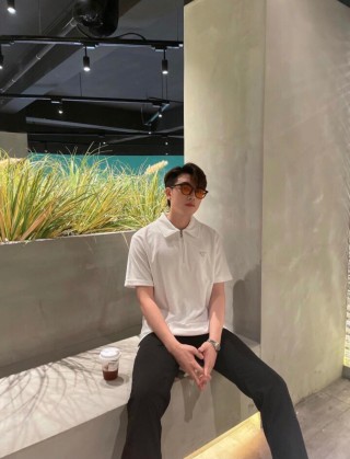 Prada White Short-Sleeve Polo Shirt view 7