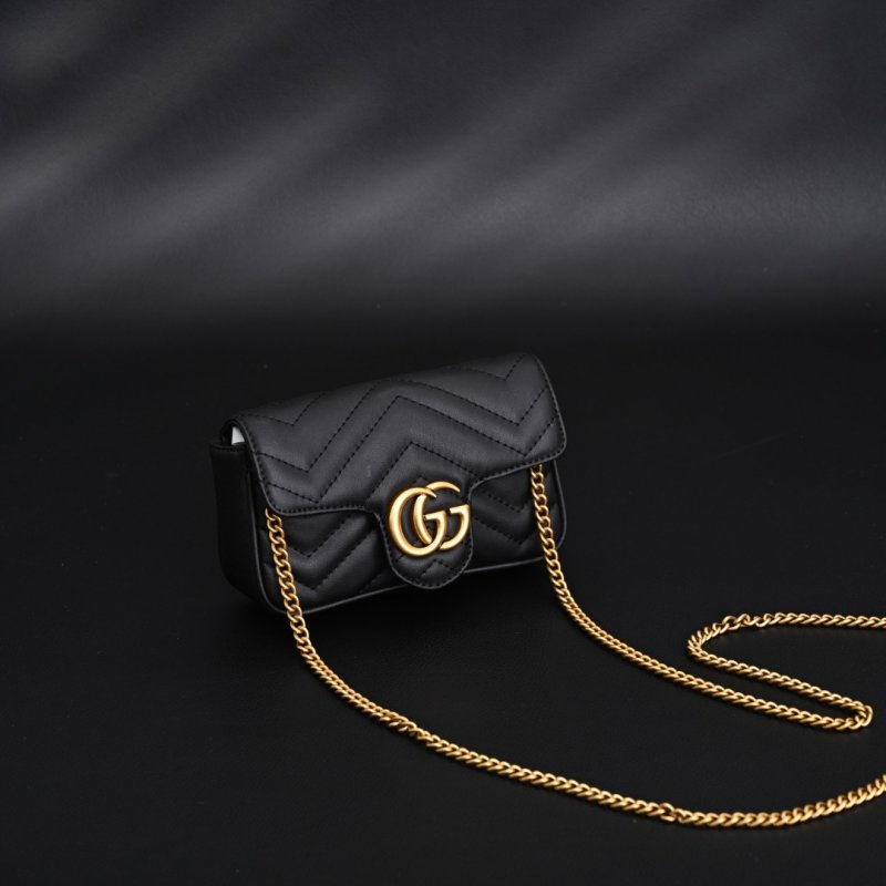 Gucci GG Marmont Mini Black Leather Chain Bag view