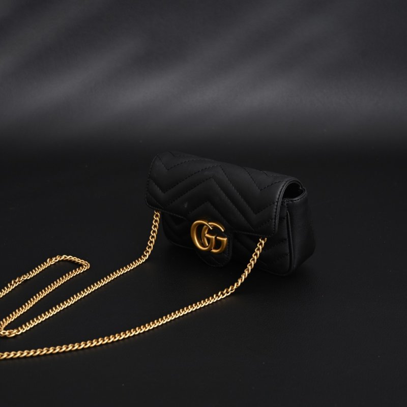 Gucci GG Marmont Mini Black Leather Chain Bag view