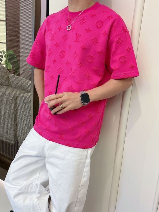 Louis Vuitton Monogram Embossed Hot Pink T-Shirt