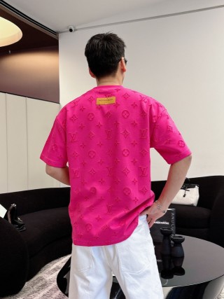 Louis Vuitton Monogram Embossed Hot Pink T-Shirt view 4