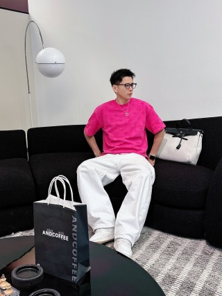 Louis Vuitton Monogram Embossed Hot Pink T-Shirt view 5
