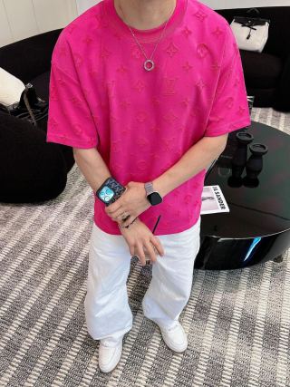 Louis Vuitton Monogram Embossed Hot Pink T-Shirt view 8