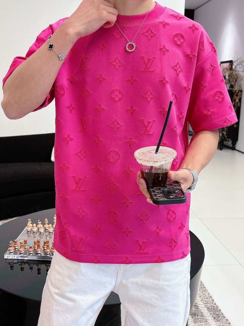 Louis Vuitton Monogram Embossed Hot Pink T-Shirt view