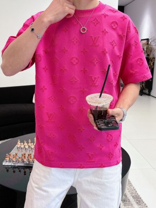 Louis Vuitton Monogram Embossed Hot Pink T-Shirt view 9