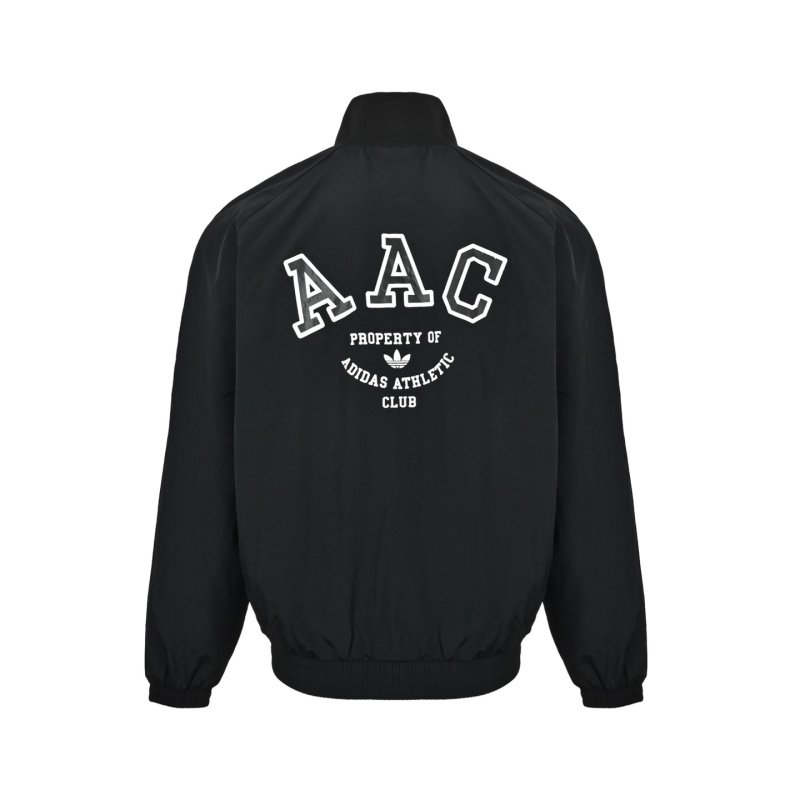 Adidas Black Track Jacket with White Stripes view