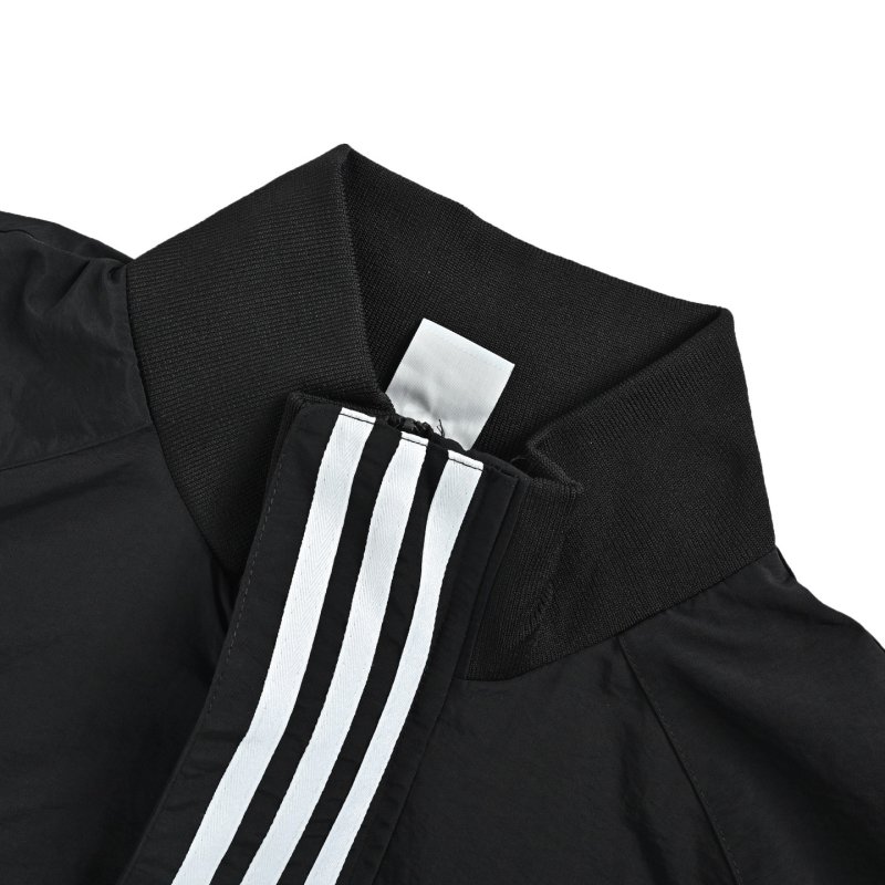 Adidas Black Track Jacket with White Stripes view