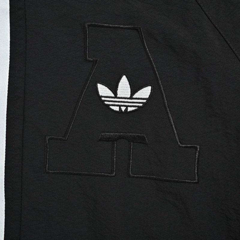 Adidas Black Track Jacket with White Stripes view