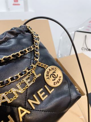 Chanel 22 Mini Black Quilted Shoulder Bag view 6