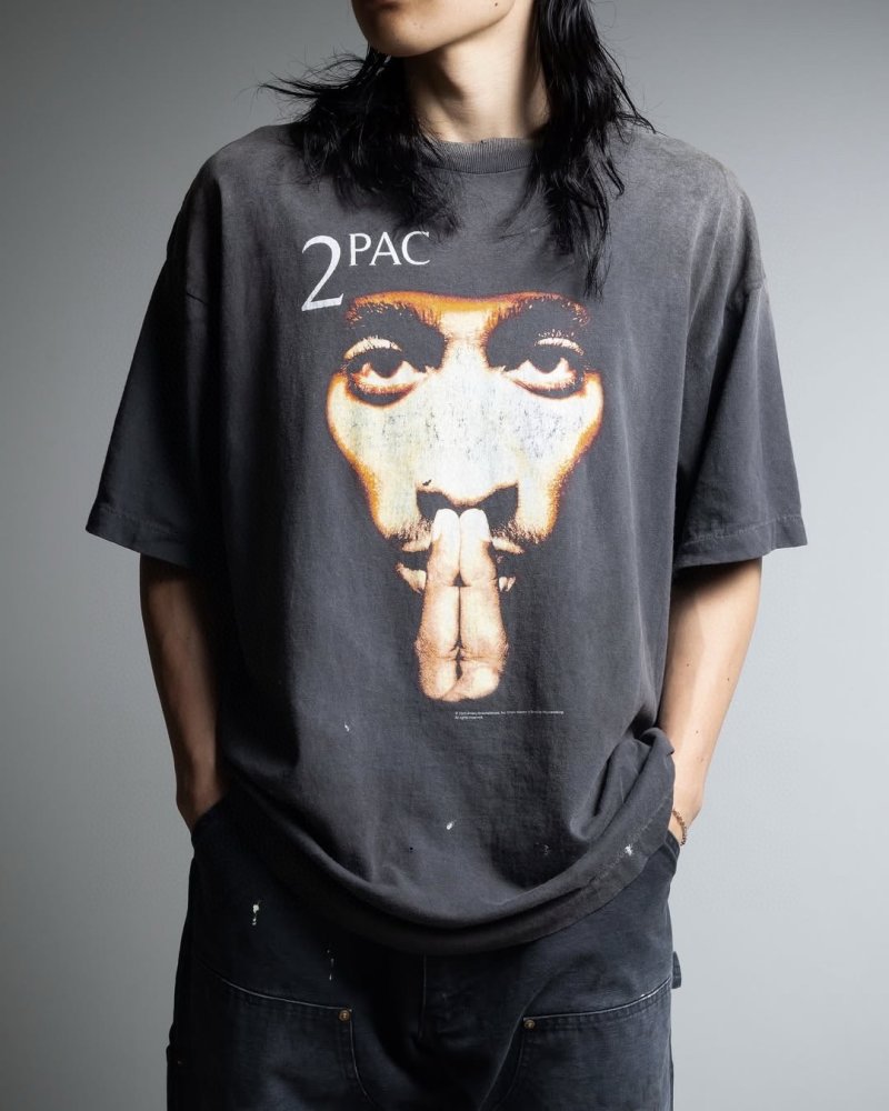 2PAC Graphic Print Oversized Black T-Shirt