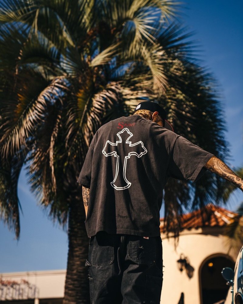 2PAC Graphic Print Oversized Black T-Shirt view
