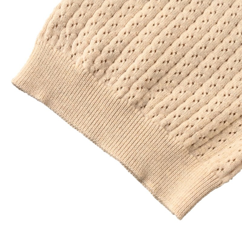Cream Ribbed Knit Polo Shirt Dress view