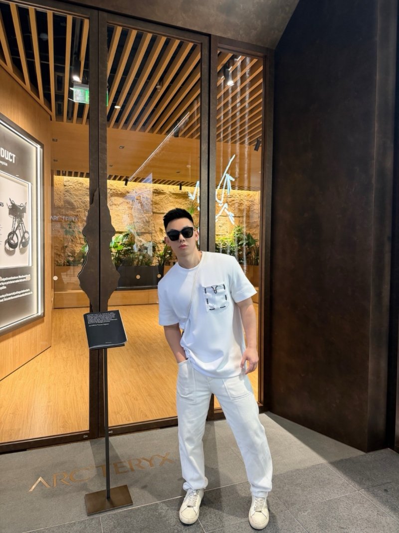 White Graphic Pocket T-Shirt with Embroidered Detail view