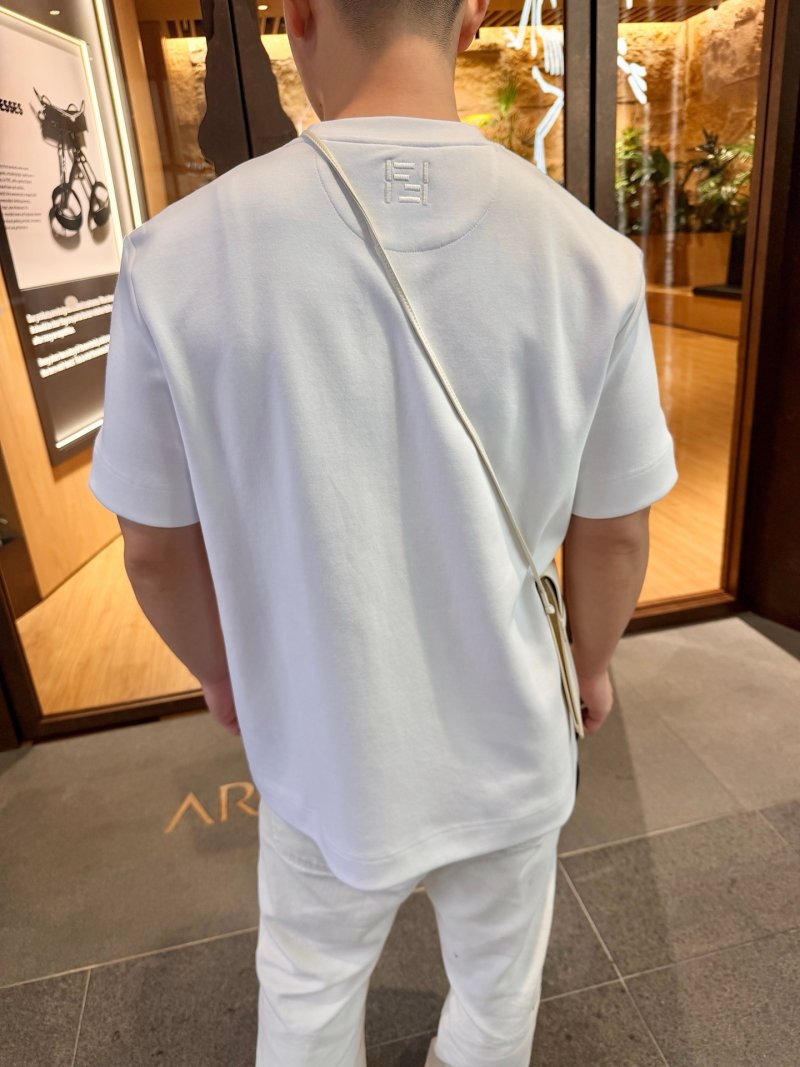 White Graphic Pocket T-Shirt with Embroidered Detail view