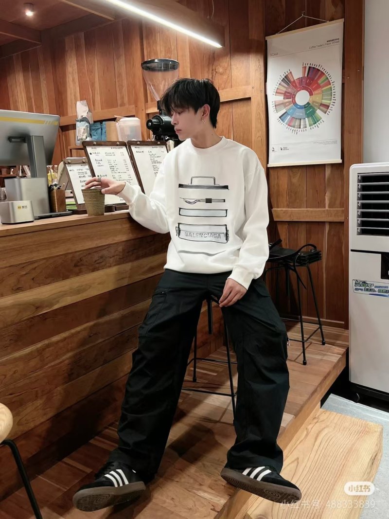 Balenciaga Stacked Books Print Cream Sweatshirt