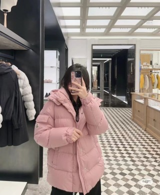Moncler Puffer Down Jacket Pink view 4