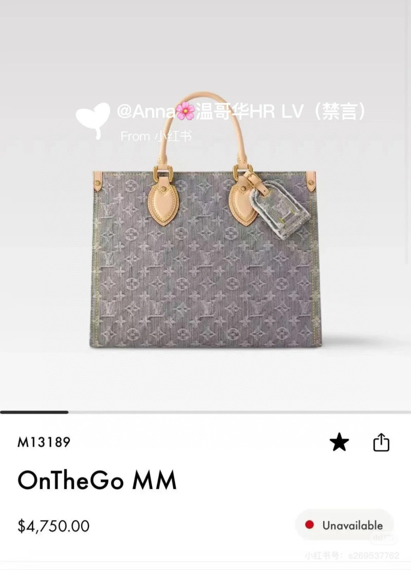 Louis Vuitton OnTheGo MM Monogram Grey Tote