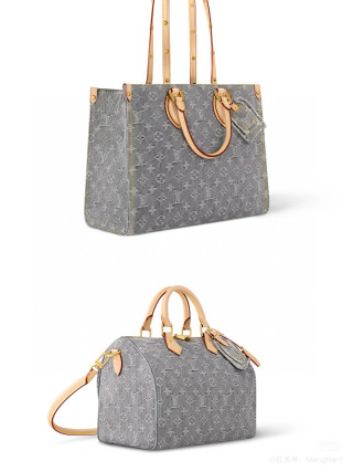 Louis Vuitton OnTheGo MM Monogram Grey Tote view 3