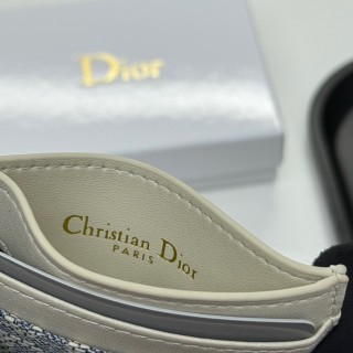 Dior D46 Cream & Blue Monogram Card Holder Wallet view 8