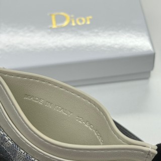 Dior D46 Cream & Blue Monogram Card Holder Wallet view 9