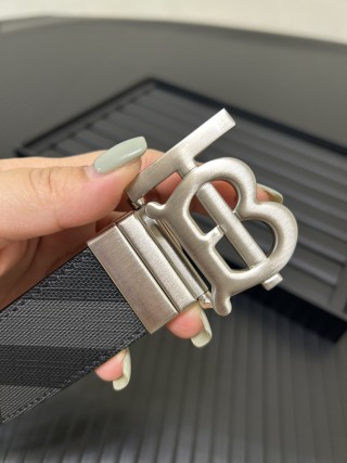 Burberry London Check Belt with Silver Buckle