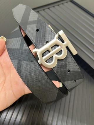 Burberry London Check Belt with Silver Buckle view 3
