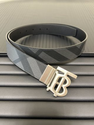 Burberry London Check Belt with Silver Buckle view 4