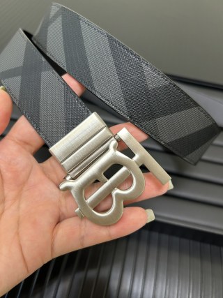 Burberry London Check Belt with Silver Buckle view 5