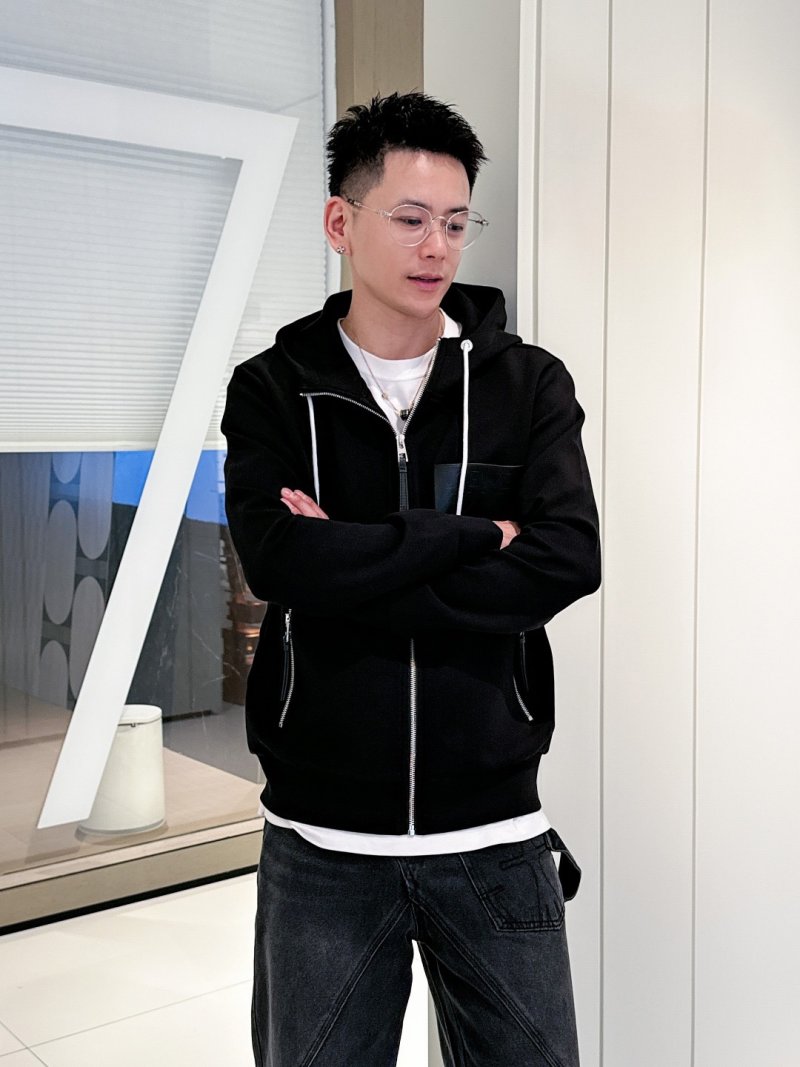 Black Zip Hoodie Jacket with Contrast Drawstrings view