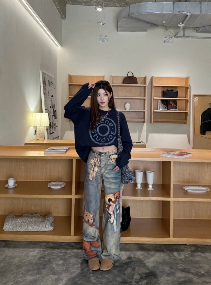 Acne Studios Black Circle Logo Long Sleeve Tee view