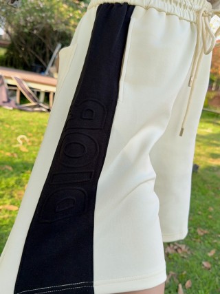 Cream Drawstring Shorts view 2
