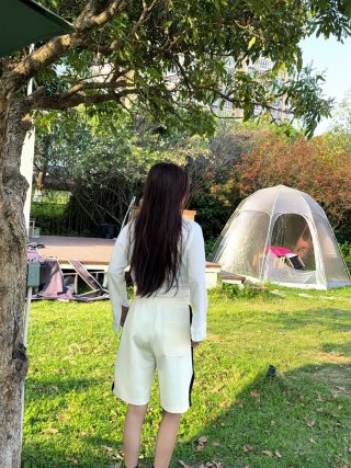 Cream Drawstring Shorts view 6
