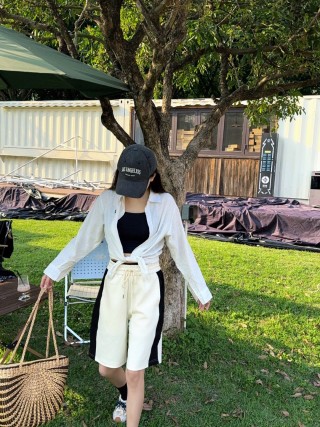 Cream Drawstring Shorts view 8
