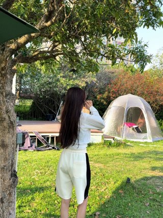 Cream Drawstring Shorts view 9