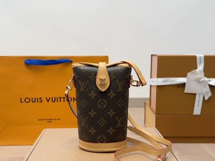 Louis Vuitton Monogram Bucket Crossbody Bag Black