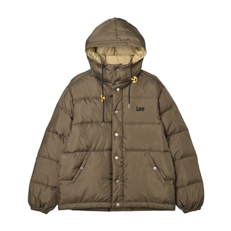 Lee Brown Puffer Down Jacket with Detachable Hood view