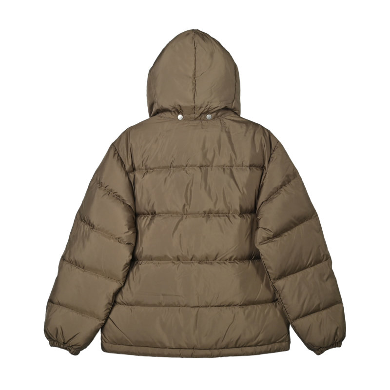 Lee Brown Puffer Down Jacket with Detachable Hood view