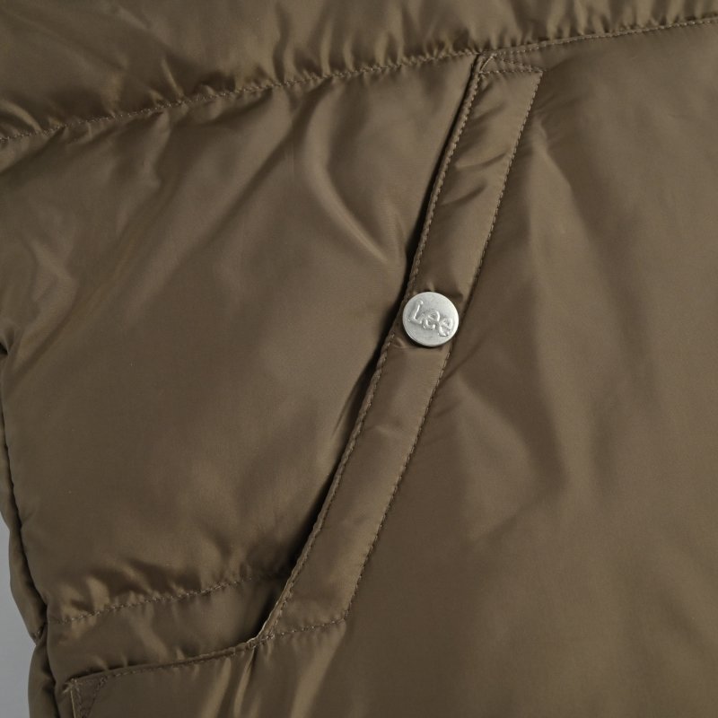 Lee Brown Puffer Down Jacket with Detachable Hood view
