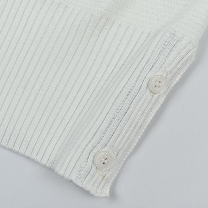 Thom Browne Classic Dual Sleeve Stripe Crewneck Sweater White view