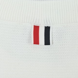 Thom Browne Classic Dual Sleeve Stripe Crewneck Sweater White view 10